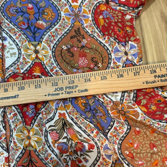 Christian Siriano Women's Size Small Floral Paisley Peplum Blouse Boho Peasant - Picture 13 of 15